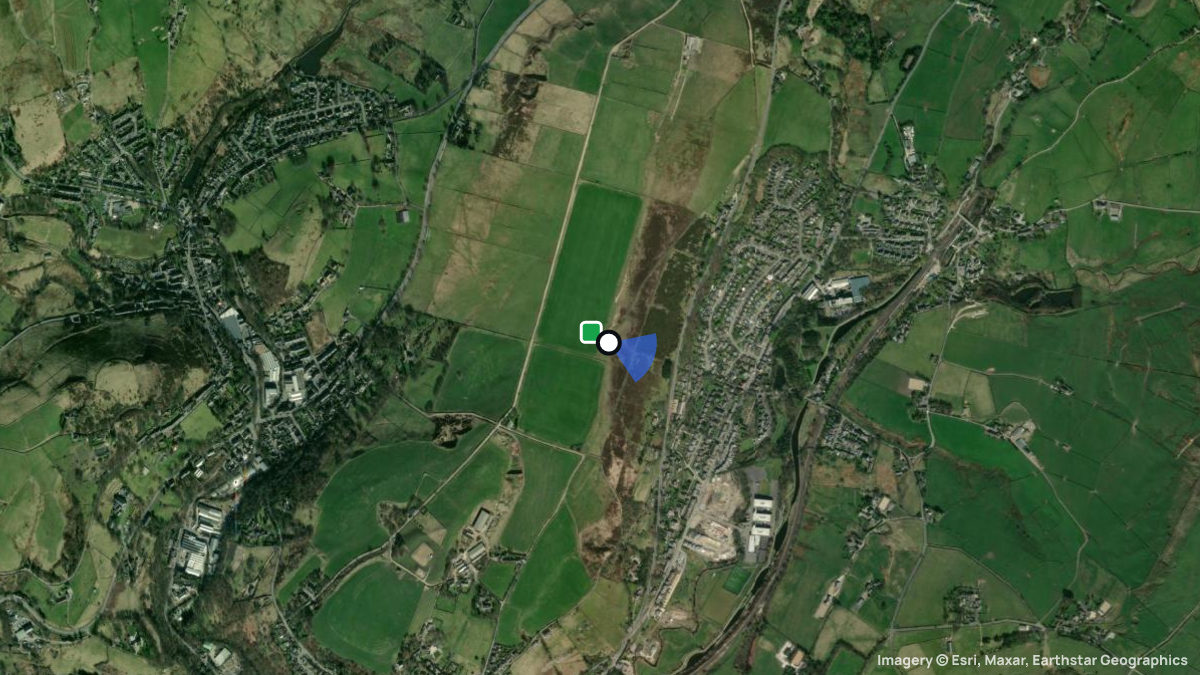 Satellitenkarte von Lark Hill mit Start- und Landeplätzen
