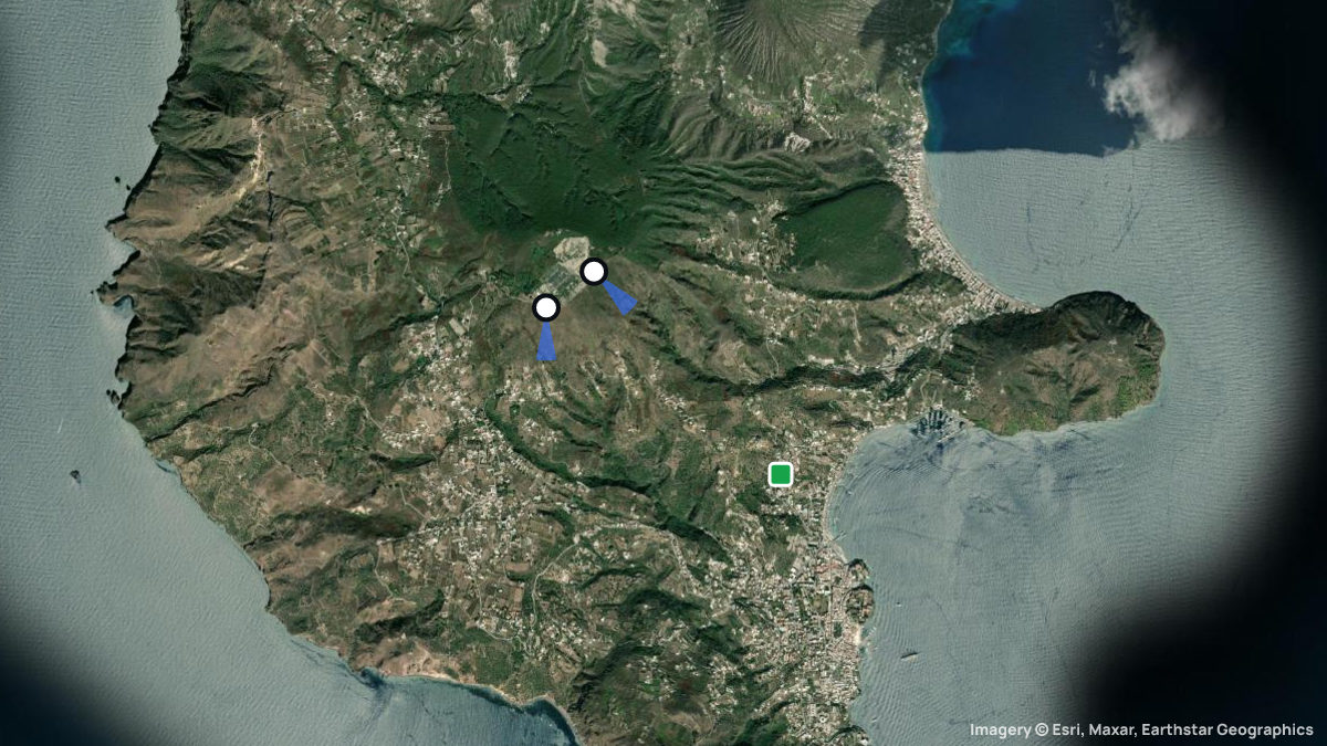 Satellite map of Monte San Angelo with its launches and landings