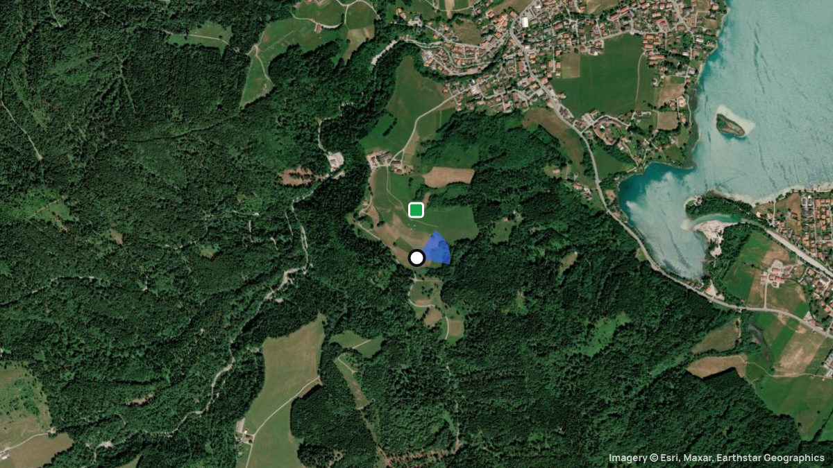 Satellitenkarte von Bucherhang mit Start- und Landeplätzen