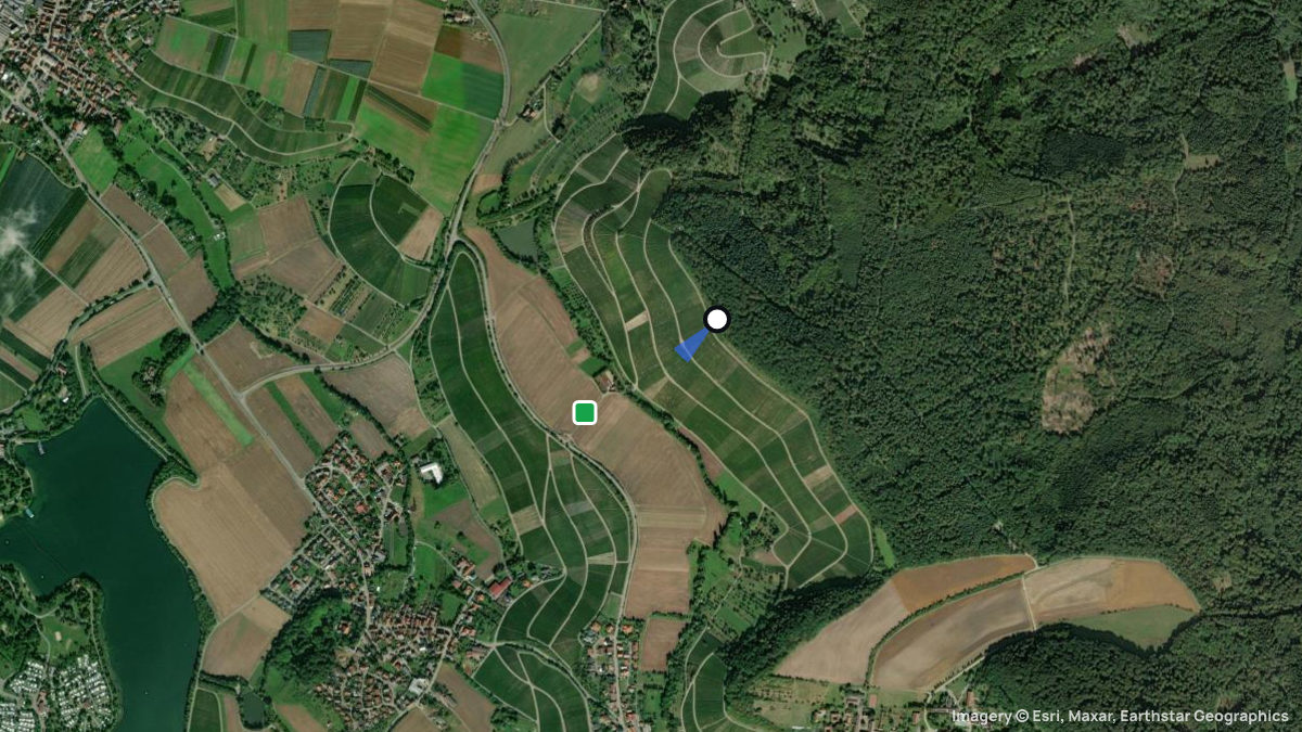 Satellite map of Hundsberg with its launches and landings