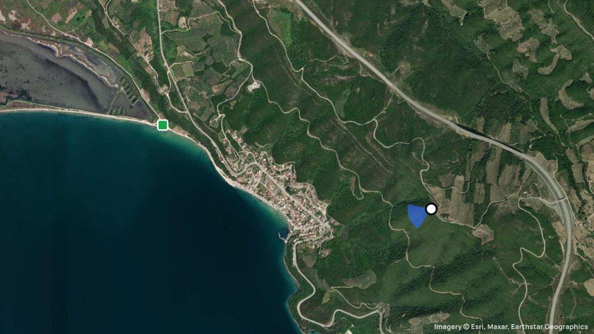 Satellite map of Menidi with its launches and landings