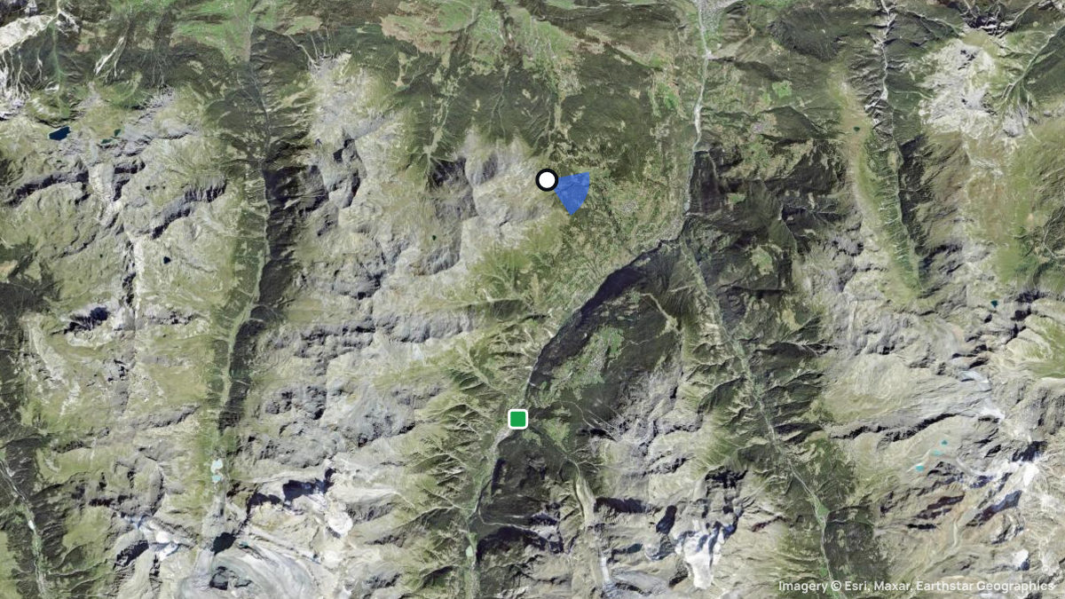 Satellite map of Moosalp with its launches and landings