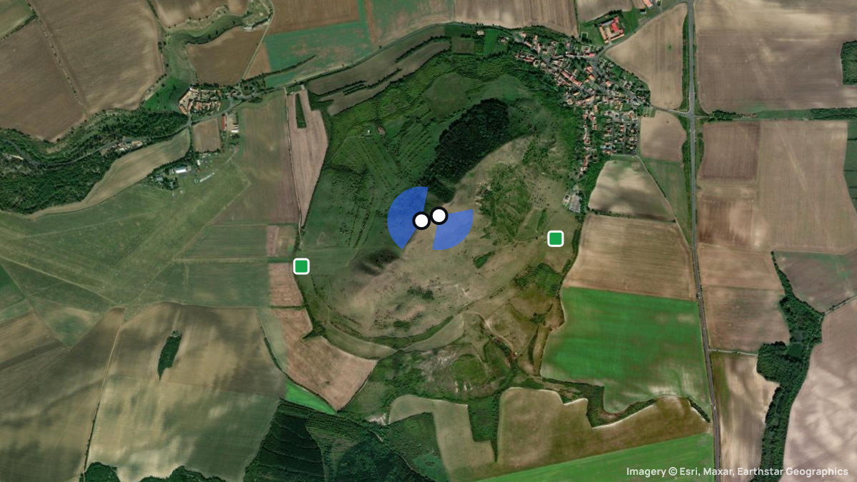 Satellite map of Rana with its launches and landings