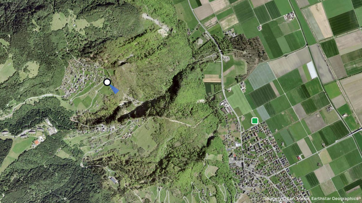 Satellite map of Virage with its launches and landings