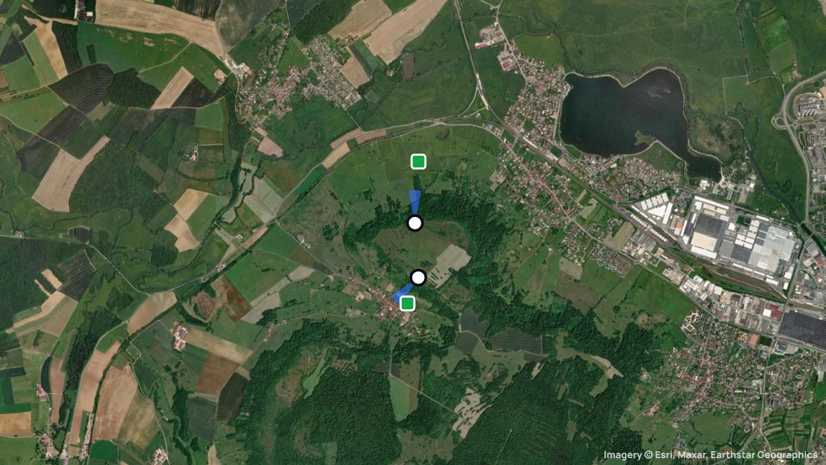 Satellitenkarte von Camps de Cesar mit Start- und Landeplätzen