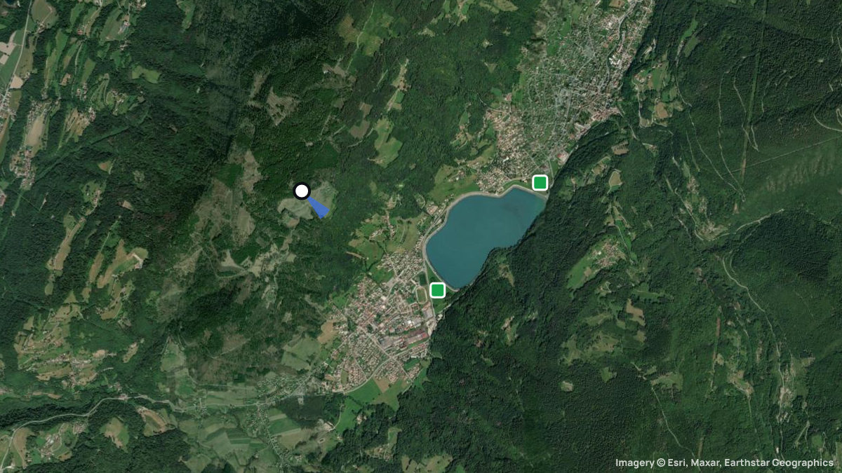 Satellitenkarte von La Chapelle mit Start- und Landeplätzen