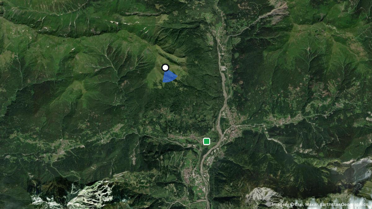 Satellite map of Tenchia with its launches and landings