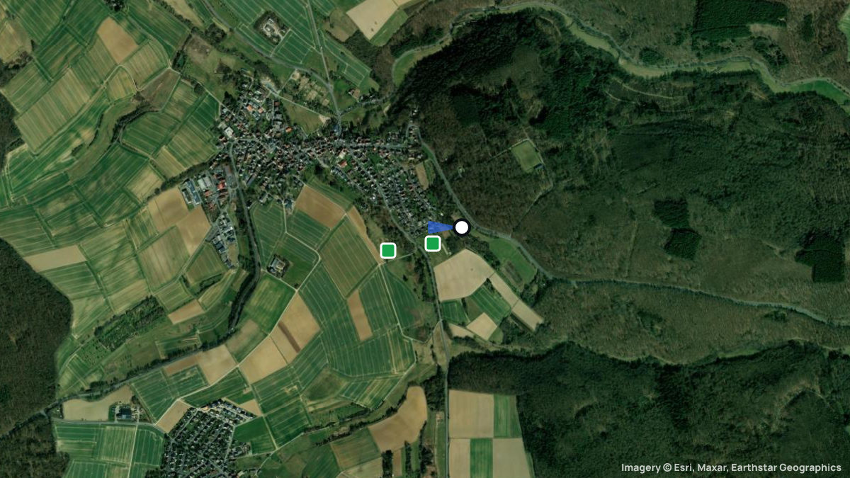 Satellite map of Waldems Esch with its launches and landings