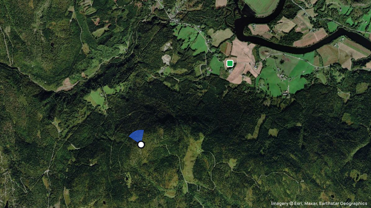 Satellite map of Rudskollen with its launches and landings