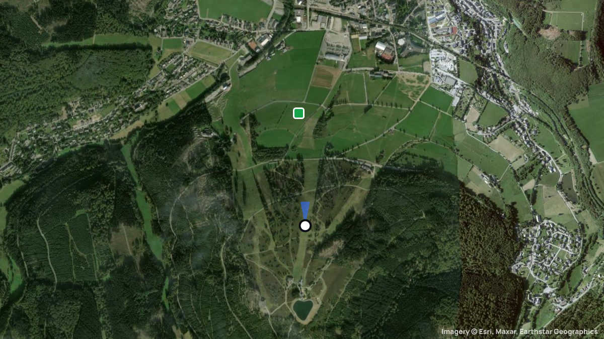 Satellitenkarte von Ettelsberg mit Start- und Landeplätzen
