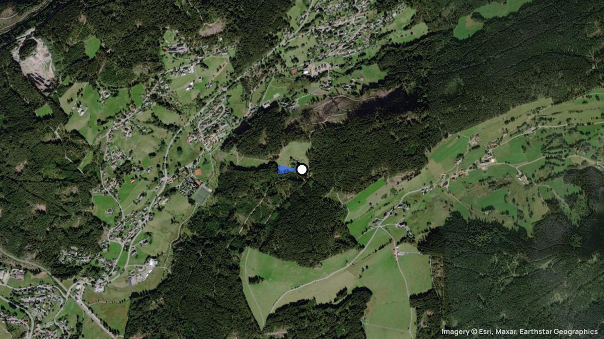 Satellitenkarte von Falkau mit Start- und Landeplätzen