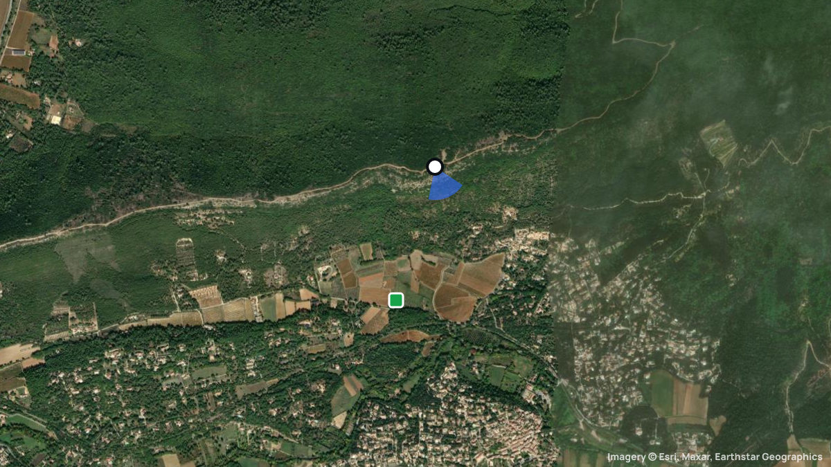 Satellite map of Sainte Anastasie with its launches and landings