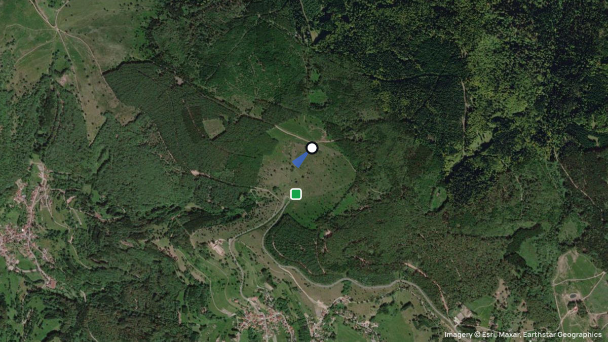 Satellitenkarte von Belmont mit Start- und Landeplätzen