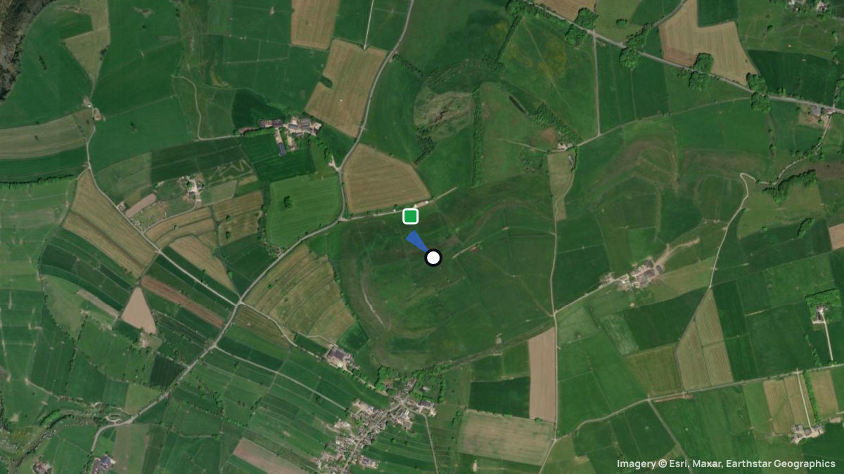 Satellite map of Chelmorton with its launches and landings