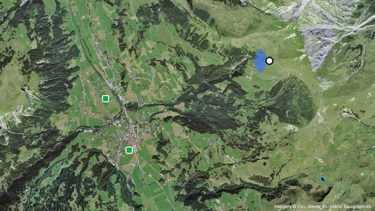 Satellitenkarte von Schatthorn mit Start- und Landeplätzen