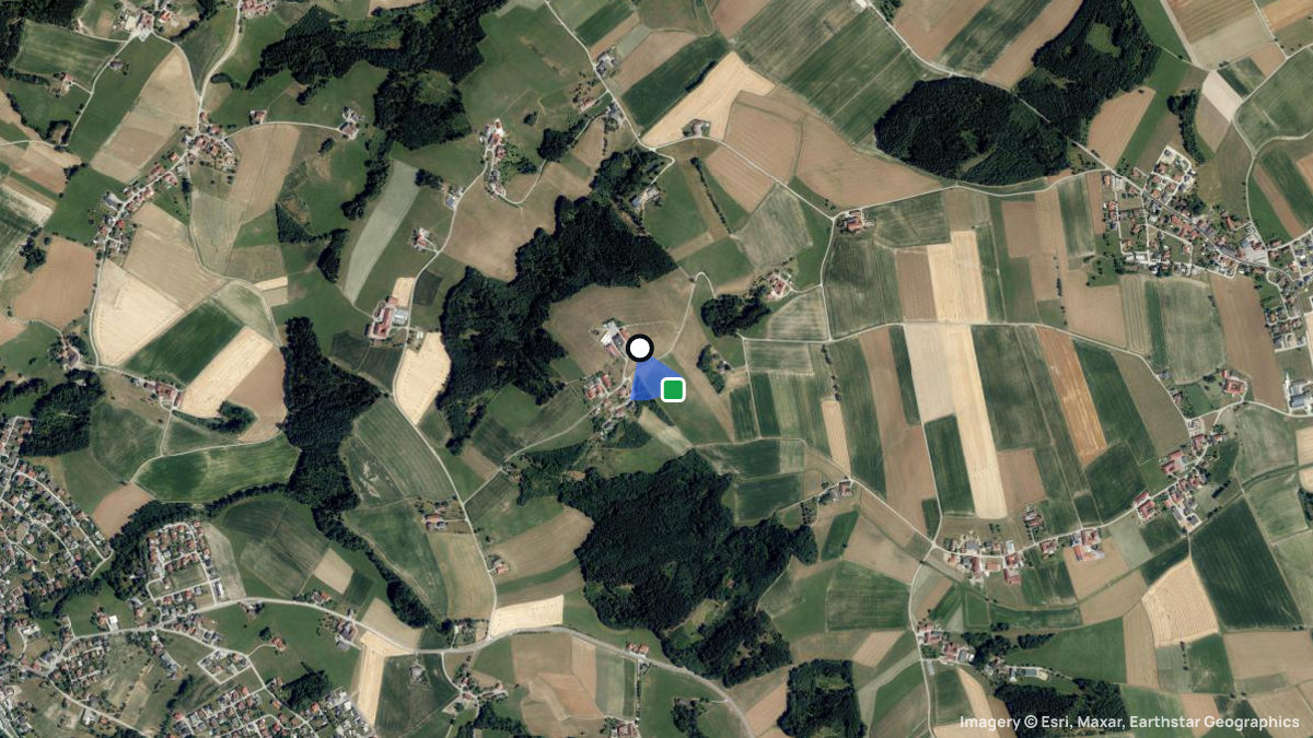Satellite map of Eitzenberg with its launches and landings