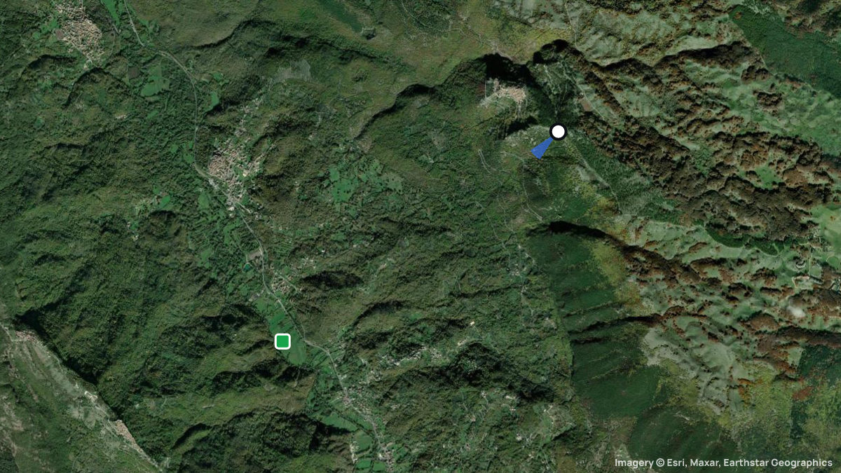 Satellitenkarte von Cervara di Roma mit Start- und Landeplätzen