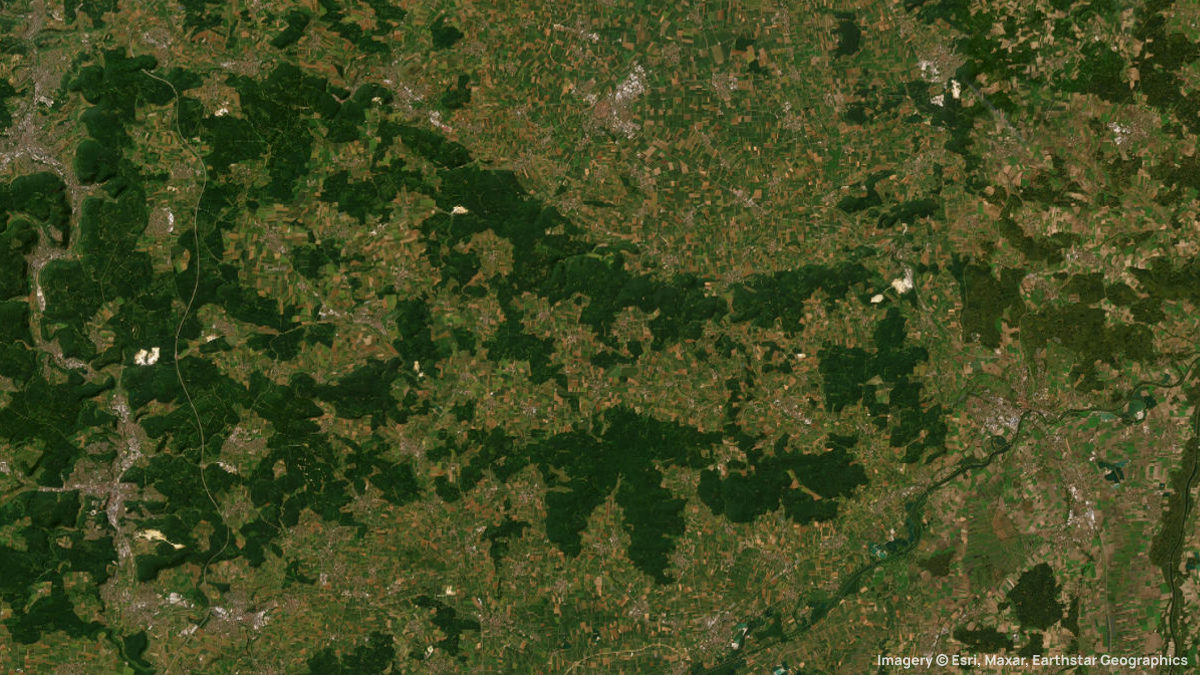 Satellitenkarte von Wirtsberg W mit Start- und Landeplätzen