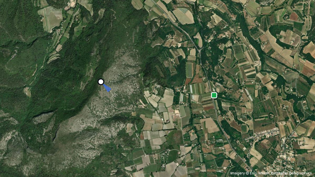 Satellitenkarte von Arfuyen mit Start- und Landeplätzen