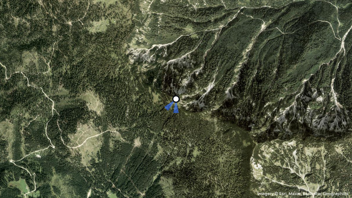 Satellitenkarte von Kalmberg mit Start- und Landeplätzen