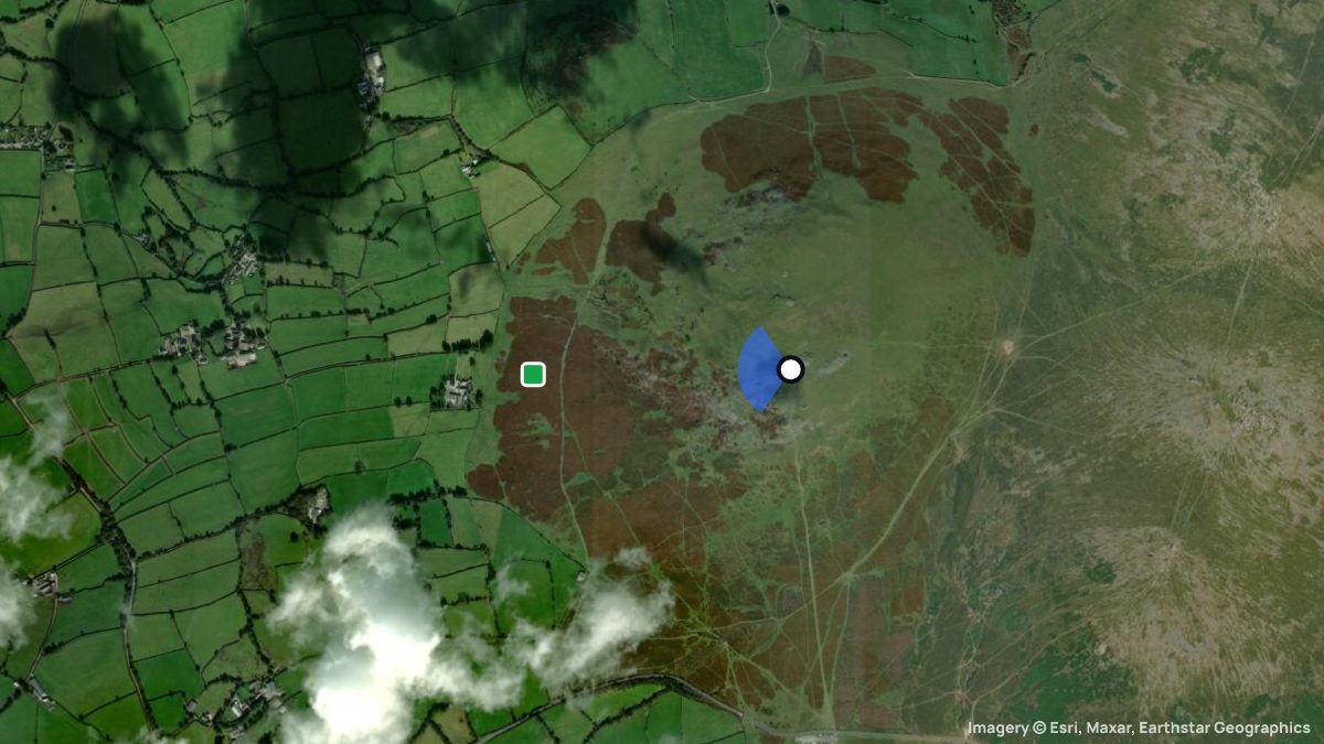 Satellite map of Cox Tor with its launches and landings