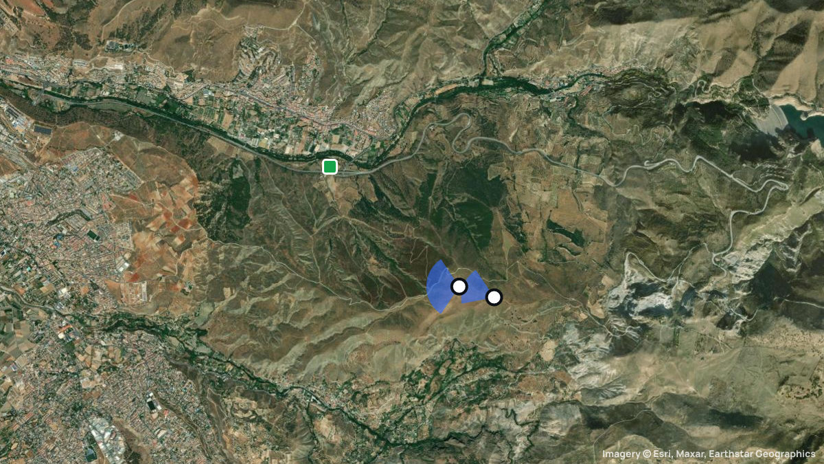Satellite map of Cenes de la Vega with its launches and landings