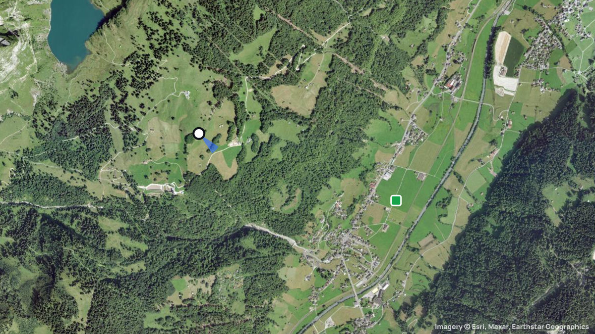 Satellitenkarte von Bodenberg mit Start- und Landeplätzen