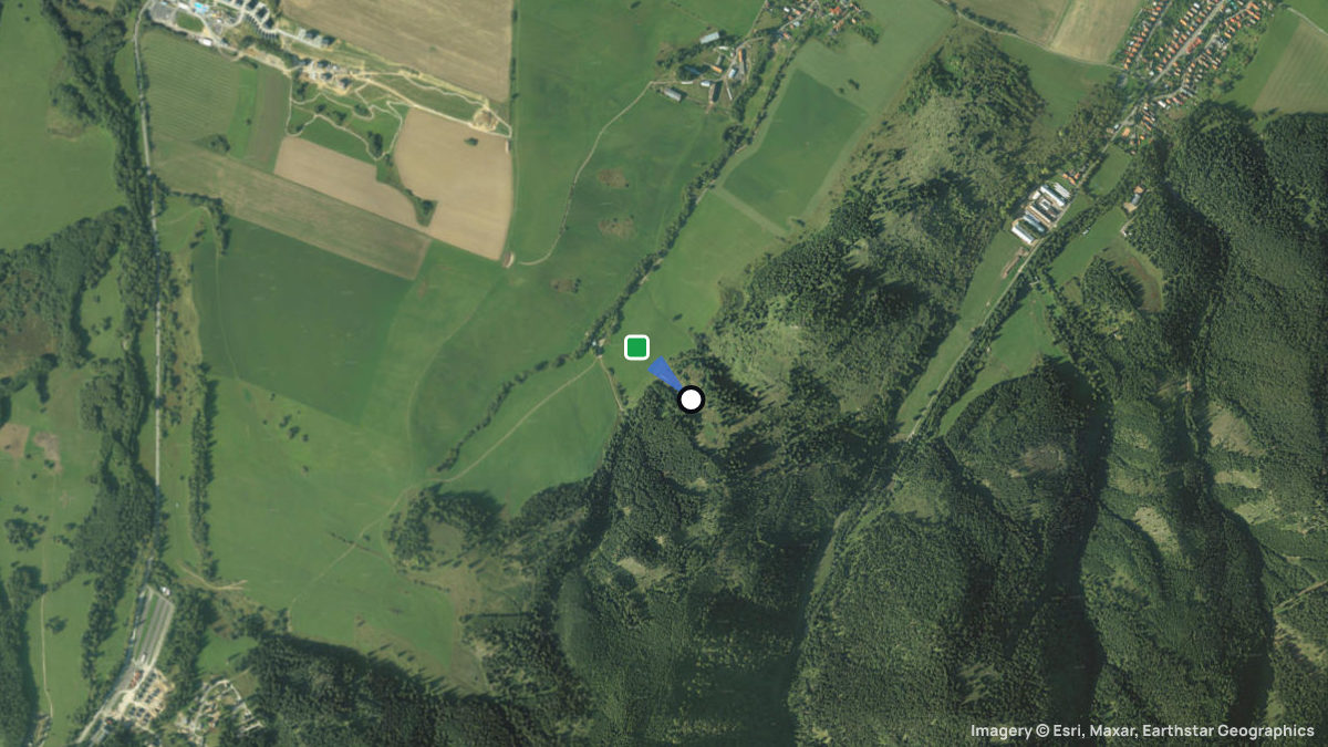 Satellitenkarte von Rohacya mit Start- und Landeplätzen