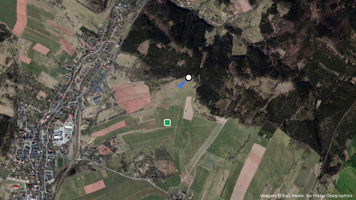 Satellite map of Mieroszow with its launches and landings