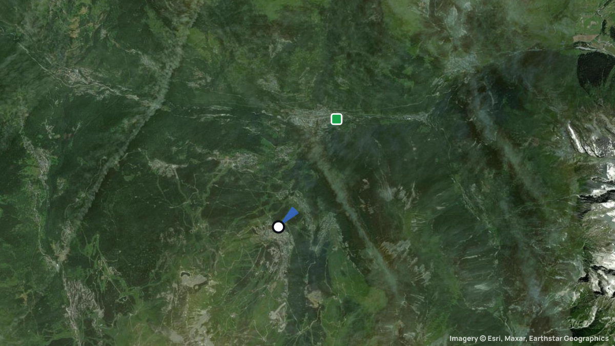 Satellite map of Courchevel with its launches and landings