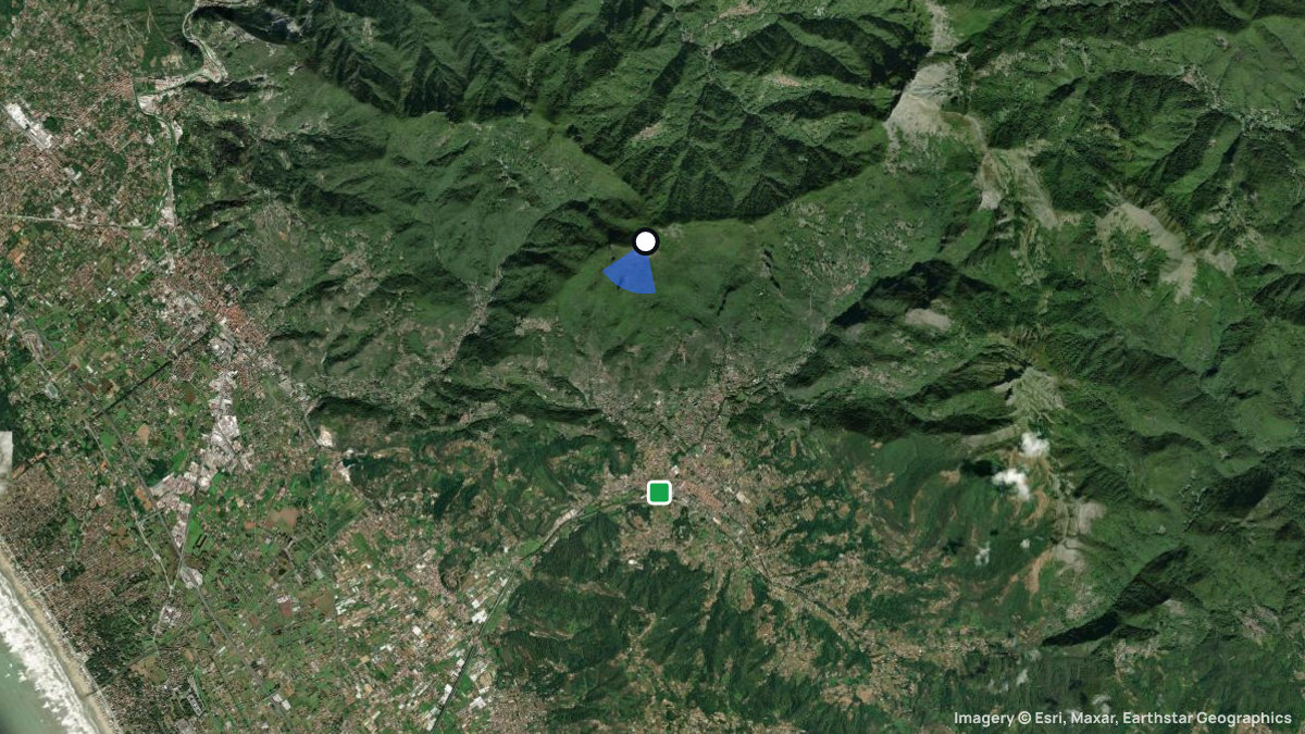 Satellitenkarte von Monte Gabberi mit Start- und Landeplätzen