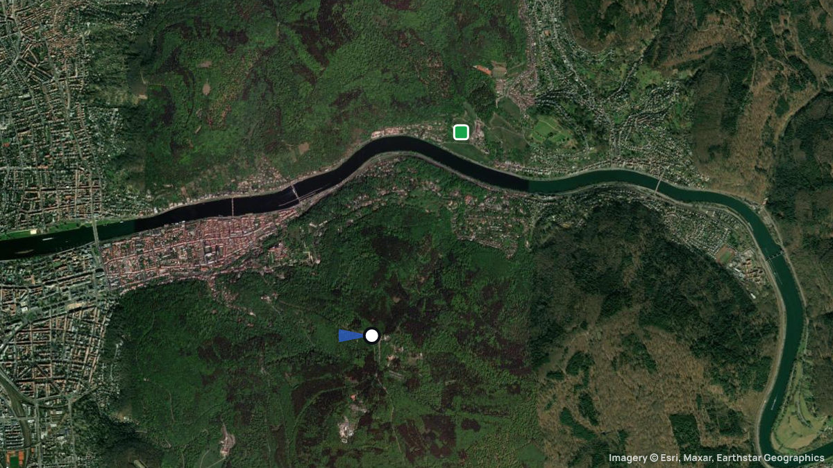 Satellite map of Königstuhl with its launches and landings