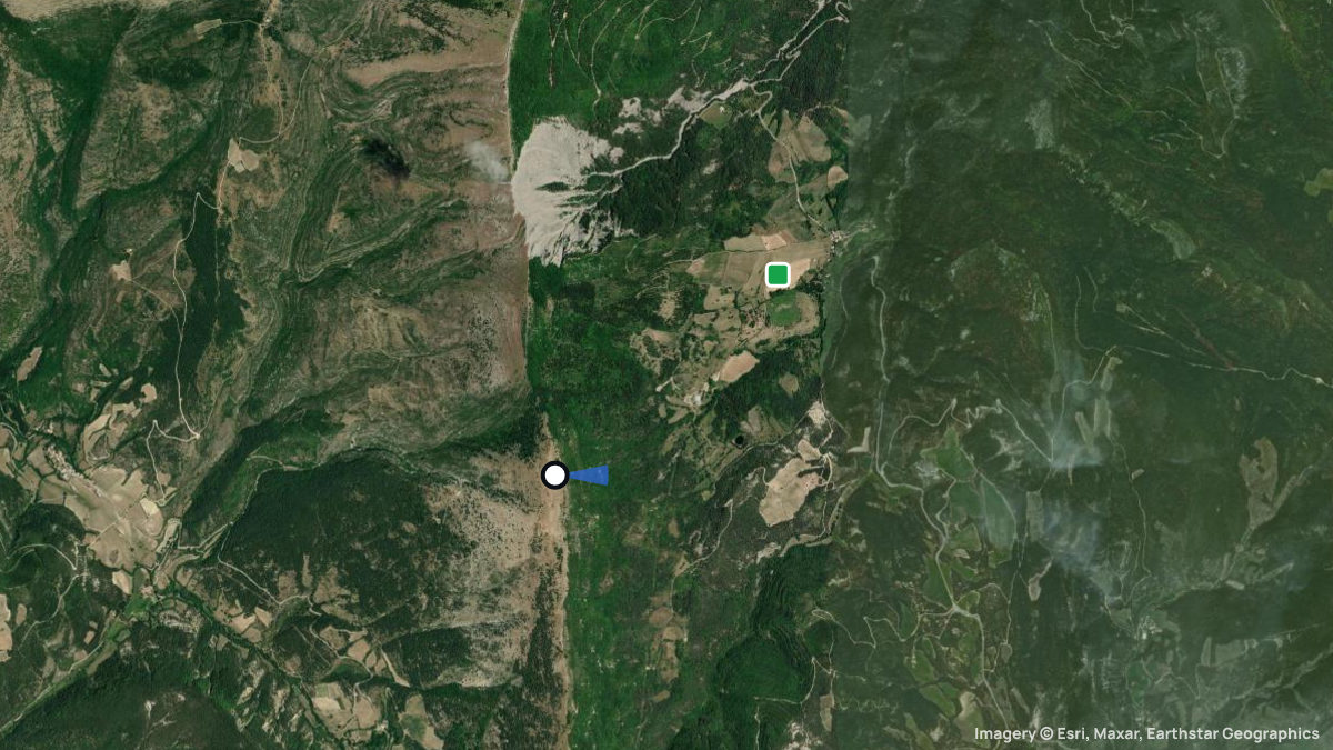 Satellitenkarte von Col de Volent mit Start- und Landeplätzen