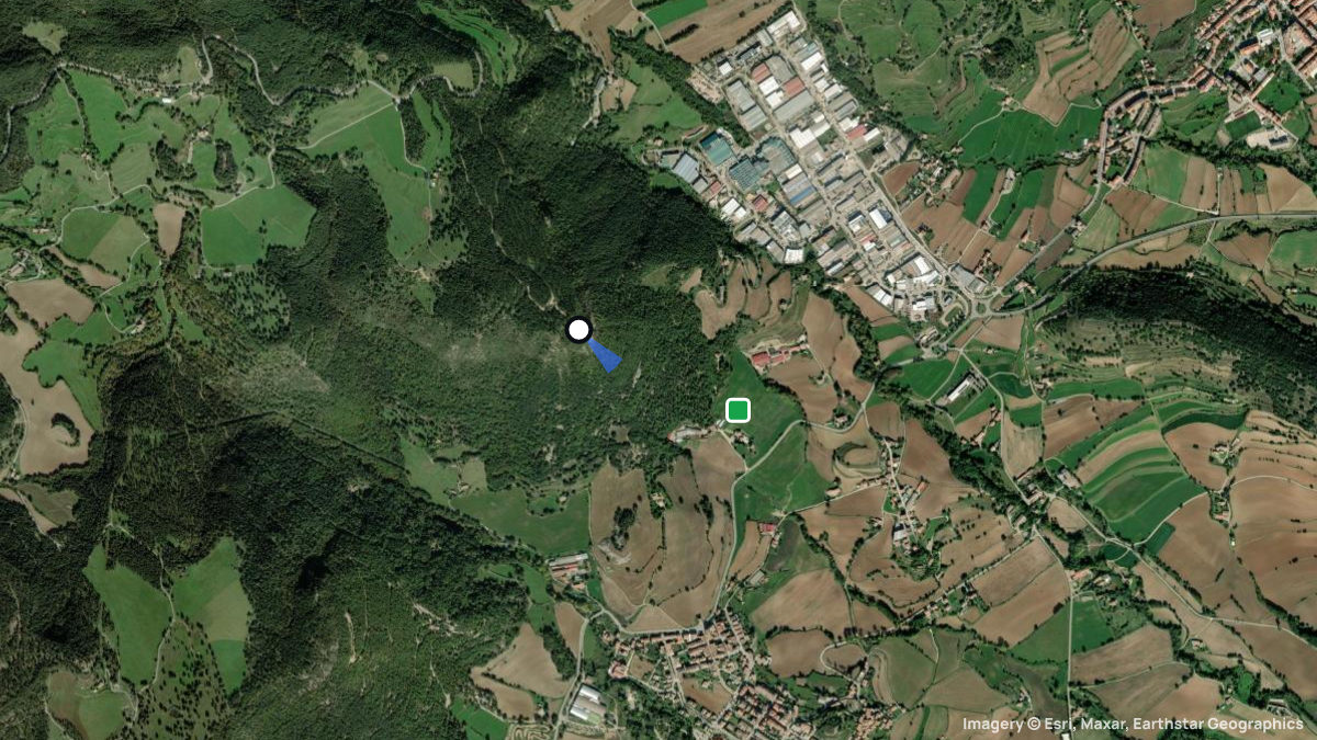 Satellite map of Berga with its launches and landings