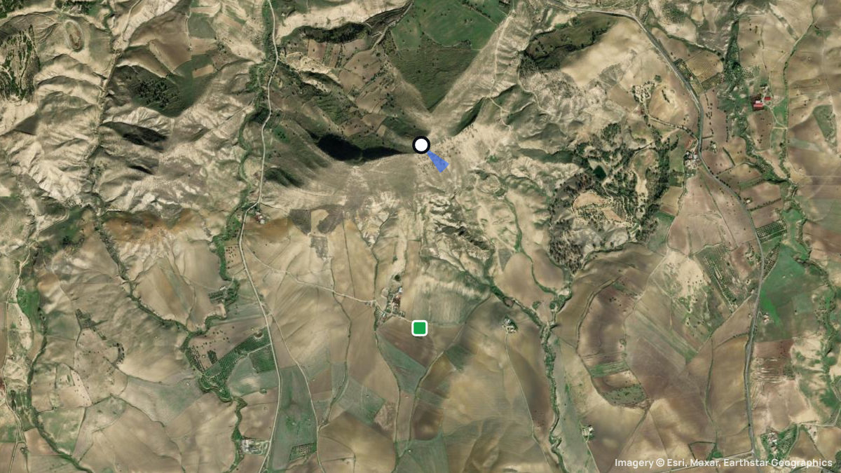 Satellite map of Monte Vaccaro with its launches and landings