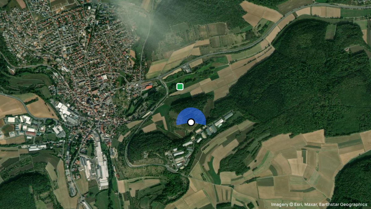 Satellitenkarte von Hockenberg mit Start- und Landeplätzen