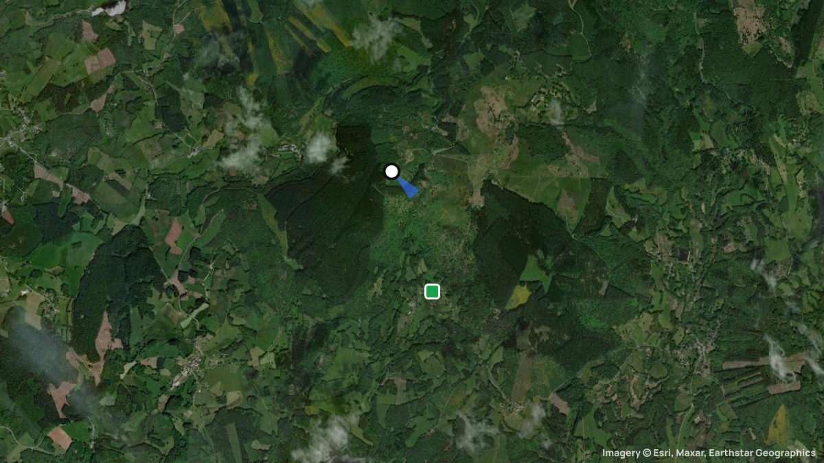 Satellite map of La Table D'Orientation with its launches and landings