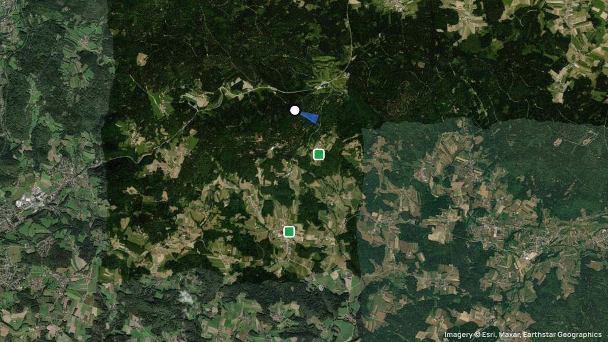 Satellite map of Hausstein with its launches and landings