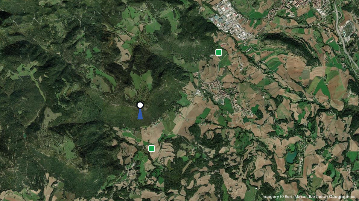 Satellite map of Avia with its launches and landings