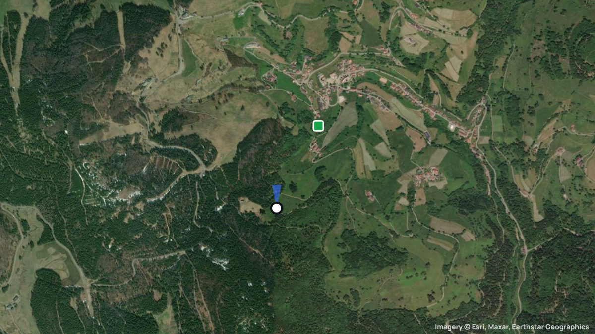 Satellitenkarte von Warbach mit Start- und Landeplätzen