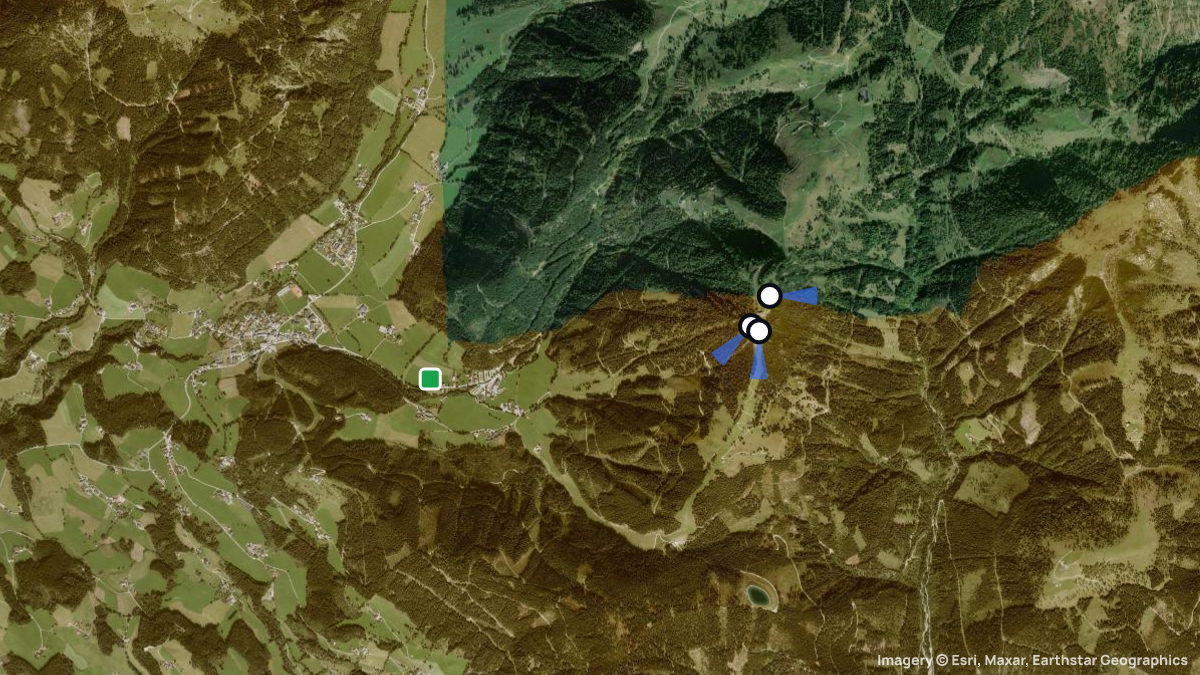 Satellitenkarte von Bischling mit Start- und Landeplätzen