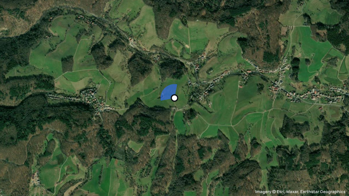 Satellite map of Schützenkreuz with its launches and landings