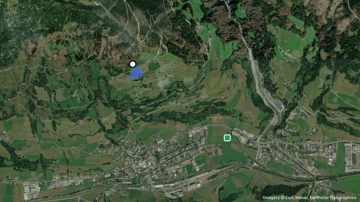 Satellitenkarte von Stalpe mit Start- und Landeplätzen