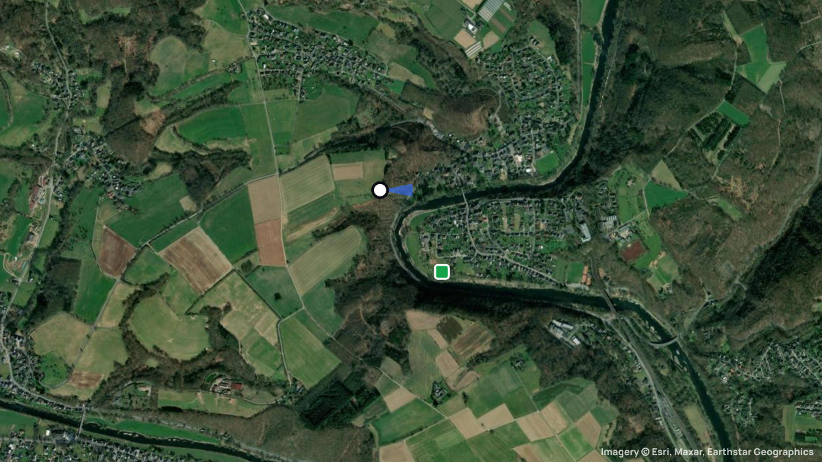 Satellitenkarte von Herchen mit Start- und Landeplätzen