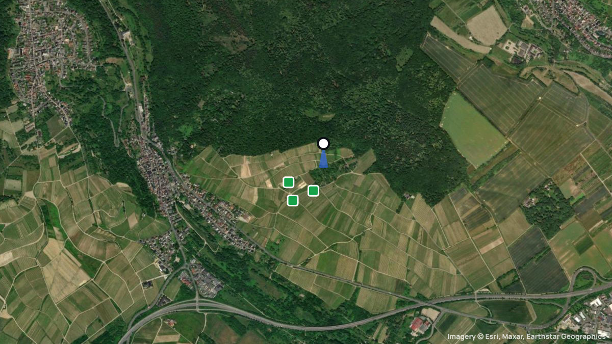 Satellite map of Martinsthal with its launches and landings