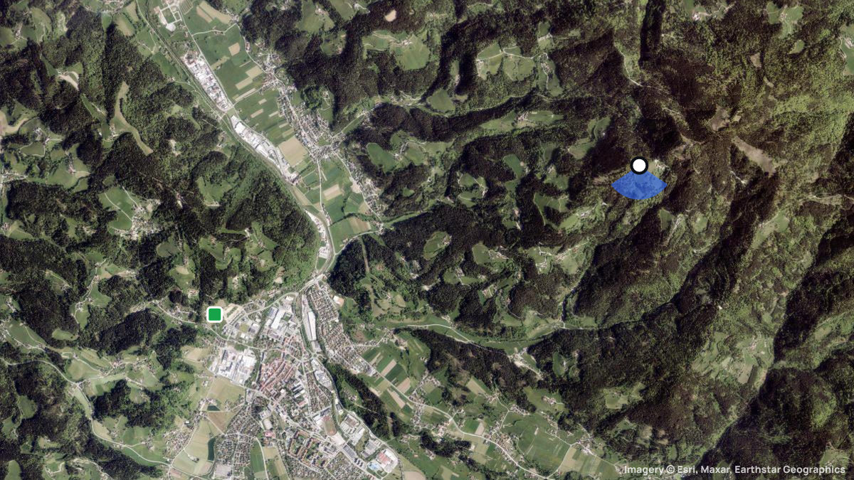 Satellite map of Kremzarica with its launches and landings