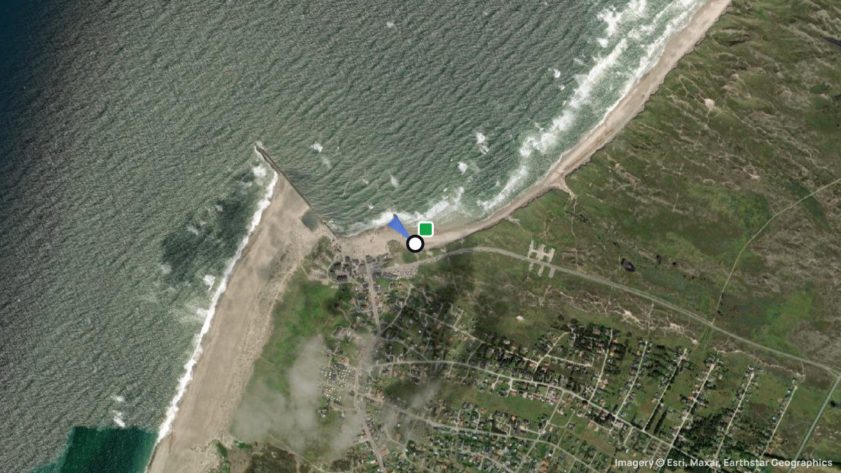 Satellite map of Norre Vorupor with its launches and landings