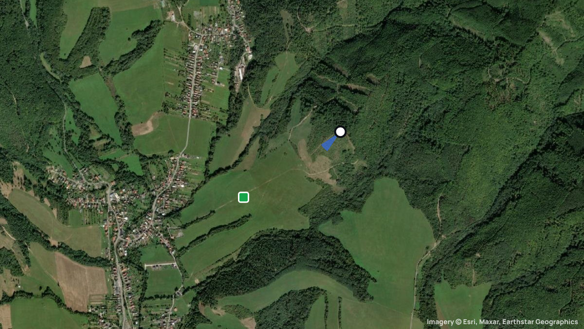 Satellitenkarte von Liestany mit Start- und Landeplätzen