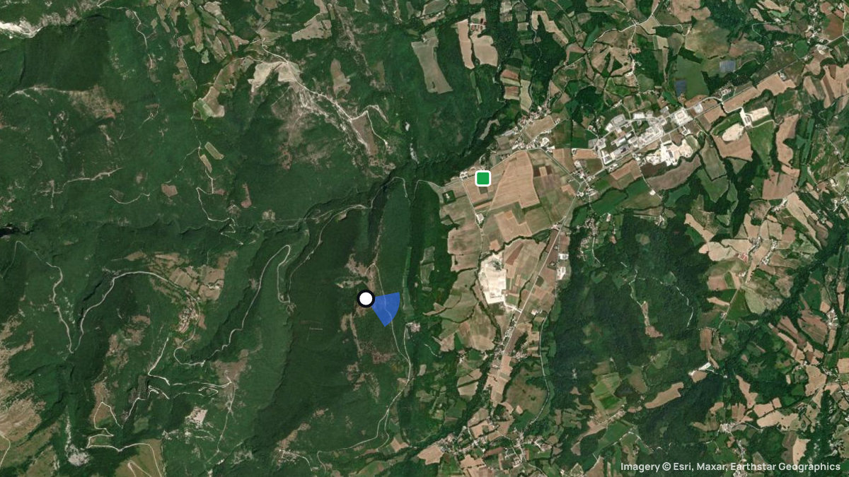 Satellitenkarte von La Rocca mit Start- und Landeplätzen