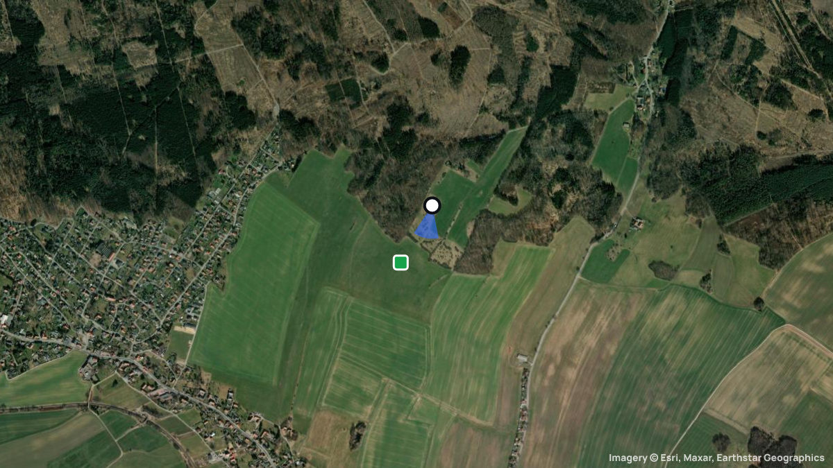 Satellitenkarte von Hänschberg mit Start- und Landeplätzen
